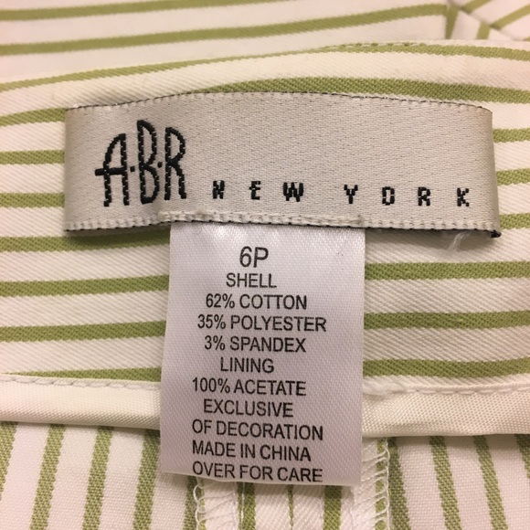 Green and white striped skirt suit size 6P - Picture 7 of 7